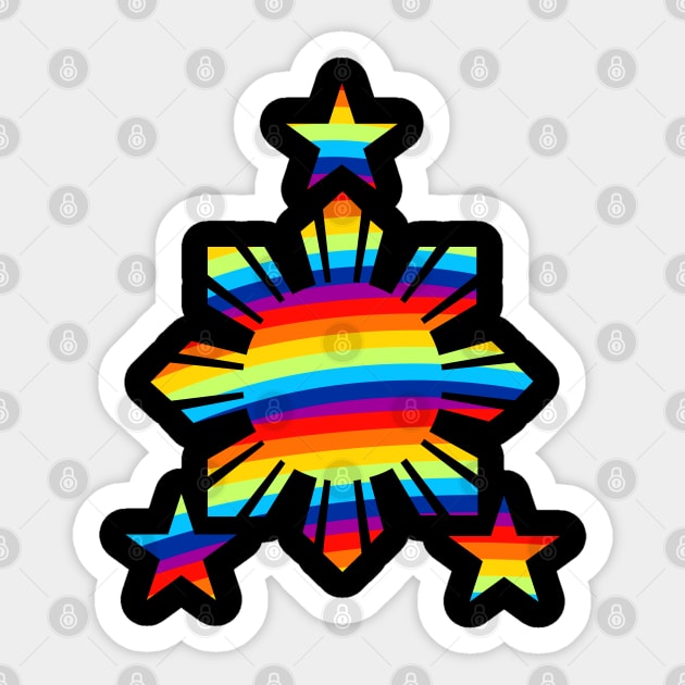 Philippines Flag Rainbow 3 Star and Sun Filipino Flag Sticker by Filipino